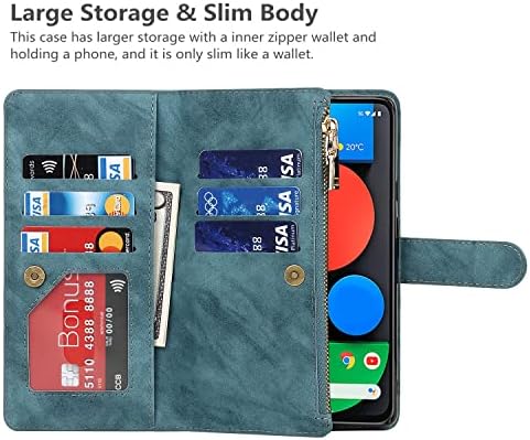 ICOvercase for Google Pixel 5A 5G Caixa de carteira com suporte de cartão, Kickstand Feature PU Leather Case com Crossbody