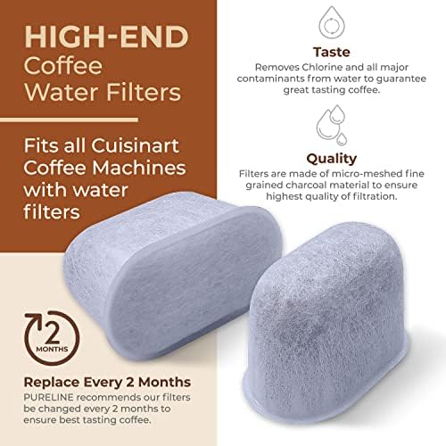 Substituição de purleine para o filtro de água da cafeteira Cuisinart Charcoal, substituição para todas as macines de café Cuisinart