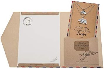 Conjunto de jóias Quan de 2 colares de pingente de bebê e mama com cartão de felicitações, presentes da filha, presente do dia