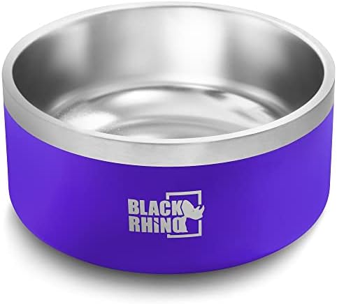 Rinoceronte preto O Dura-Bowl Isoxenar Duplo Aço Anterior e Tigelas de Cão de Água Para Cães Pequenos, Médio e Grandes