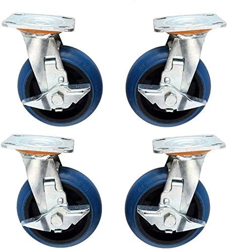 Nianxinn giratória rodas de rassa de freio, lascadoras de travamento, 4 compacta de borracha durável Caster industria