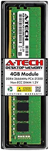 A-Tech 4GB DDR4 2666 MHZ UDimm PC4-21300 CL19 DIMM NÃO ECCC MEMÓRIO DE MEMÓRIA DE RAM RAM