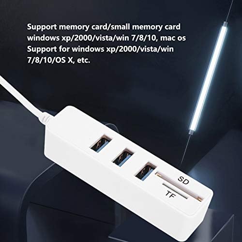 Hub USB 3.0, 3 Port Splitter USB portátil, cartão de memória // Leitor de cartão de memória pequeno, velocidade de transmissão