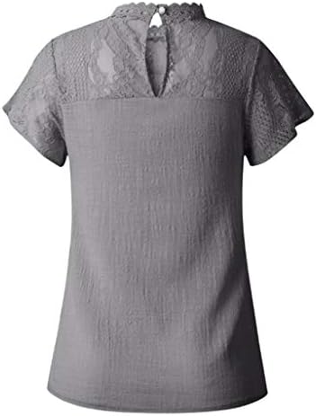 Terbklf feminino renda feminina flare bufles de manga curta blusa floral fofa blusa de top ladies casual camiseta sólida