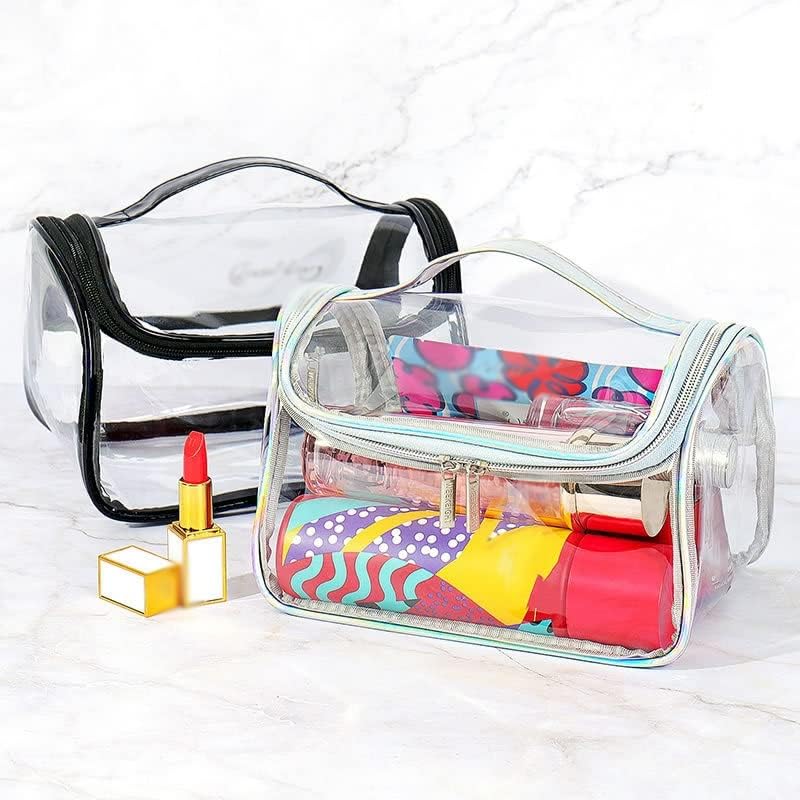 Bolsa de cosméticos Trexd Mulheres transparentes grandes bolsas de maquiagem Viagem Zipper Bolsa de beleza de beleza
