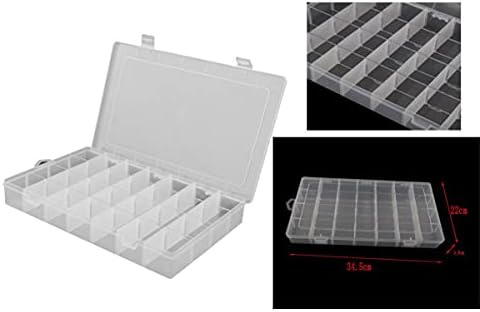Jóias de jóias de quintal Jewelry Box Organizer Storage Container: 28 Divisores de grade Caixa de compartimento de grade removível