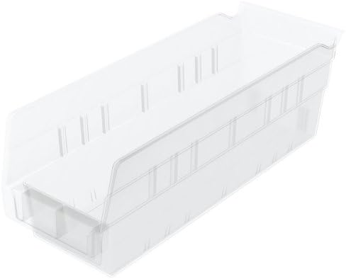 Akro-Mils 30120 Caixa de plataforma de ninho de plástico, azul, & 40120 Divisor de plástico de largura transversal para estacas 30120, 30128, 30124 caixas de armazenamento da caixa de prateleiras, preto, preto,