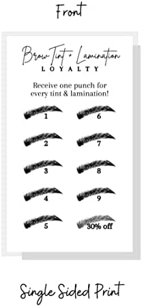 Brow Tint e Lamination Lealty Punch Cards | 50 pacote | Minimalista Simples para Kit Henna Cards Cards de Cards de Eye Braw Card 2x3,5 ”polegadas
