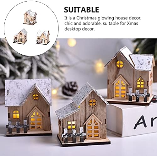 Zerodeko 3pcs Christmas Growing Wood Houses, cenas de Natal Casas de vila lideradas Ornamento de Santa Necessores de