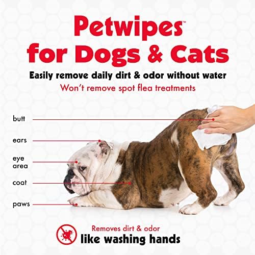 Petkin Pet Wipes para cães e gatos, 400 lenços grandes - remove sujeira e odor como lavar as mãos - limpa as orelhas, rosto,