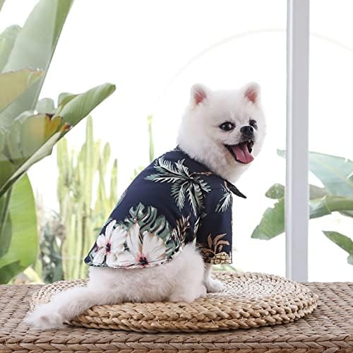 Roupas de cachorro para cães médios menina animal de estimação camisa floral de cachorro respirável roupas de praia de praia camisa