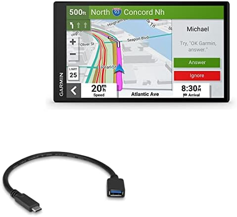 Cabo de ondas de caixa compatível com Garmin DriveSmart 76 - Adaptador de expansão USB, adicione hardware conectado USB ao seu telefone