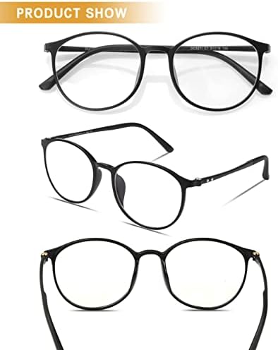 Óculos leves azuis duco para homens mulheres azuis de bloqueio de óculos de computador para adolescentes pretos Óculos redondos retro moldura de óculos não prescritos 5211