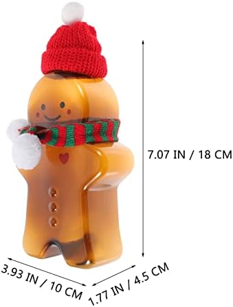 Kisangel 3 sets de Natal Gingerbread Man Drink Bottle Bottle reutilizável Garrafas de água fino com bonés para crianças favores
