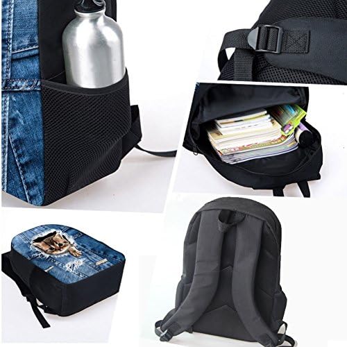 Uniceu Kids Fashion School Bookbag 17 polegadas Backpack de grande capacidade para viagens esportivas caminhadas