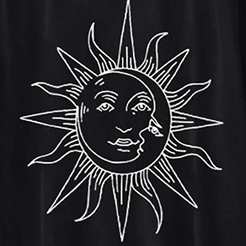 Camisa de tamanho grande feminino Casual Crewneck de manga curta Sol e lua com tampas soltas Blusa de tee confortável