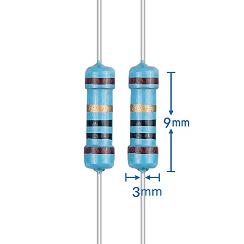 Aukenien 40 Valores 1/2w Pacote de resistor 1% 1/2 watt Metal Film Resistores Fixed Kit de sortimento 1 2.2 10 22 47 100 120