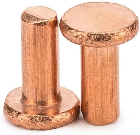 1-50pcs gb109 rebites sólidos de cobre bate de cabeça plana rebite de cabeça plana de cobre de cobre rebite de latão sólido
