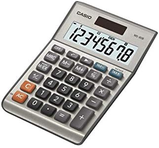 Casio MS-80B Standard Function Desktop Calculator, Black & HS-8VA, Calculadora de função padrão alimentada por energia solar