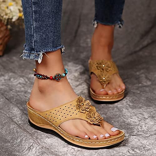 Jquebgu Sandálias Ortopédicas para Mulheres, sandálias femininas Sandálias confortáveis ​​de verão abertas sandálias de