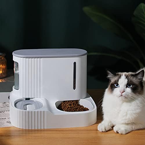 Borfieon 2 em 1 alimentador de gatos de gravidade automática, alimentos para cães separados de grande capacidade e dispensador
