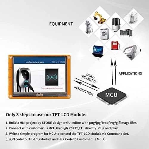 Módulo LCD Smart TFT Smart TFT com 5 polegadas com controlador + programa + tela de toque + interface serial uart para Arduino