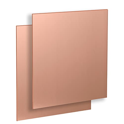 Placa de folha de cobre pura de USamília 6 x 6 x 18 bitola 2pcs, 99,9% de metal para suprimentos da indústria, projetos de bricolage,