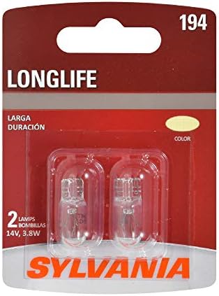 Sylvania - 194 Long Life Miniatura - Bulbo, ideal para iluminação interior - tronco, carga e placa
