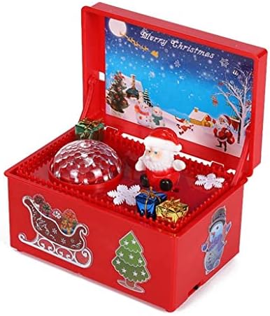 Caixa de música de estilo de natal tfiiexfl linda CAIXA CRIGATIVA CRIATIVA Papai Noel Caixa de música led para festa