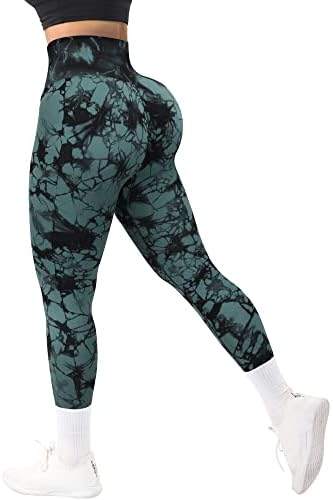 Leggings de treino de Doulafass para mulheres, sem costura, levantando leggings altas cintura barriga controle de