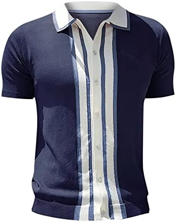 Dopocq Men's Short Sleeve Down Shirt Summer Casual Slim Fashion Tops respiráveis