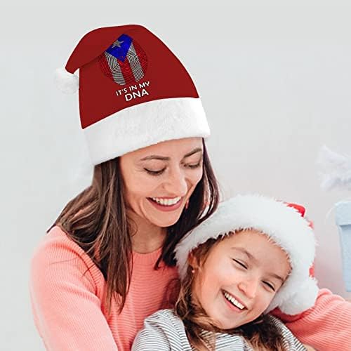 Porto Rico está no meu chapéu de chapéu de Natal de DNA para adultos unissex Comfort Comfort Classic Xmas Cap para o feriado de festa de Natal