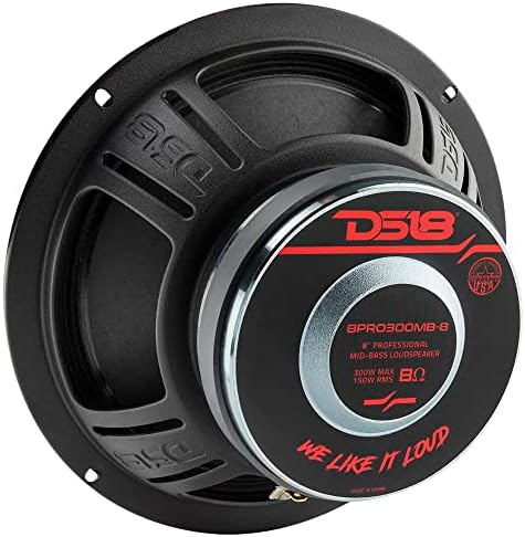 DS18 8PRO300MB-8 PRO 8 Alto-falante médio de Bass 300 Watts Max Power 150 Watts RMS 8-OHM-Sistema de som de áudio Midbass poderoso para o sistema de som de áudio profissional-1 alto-falante
