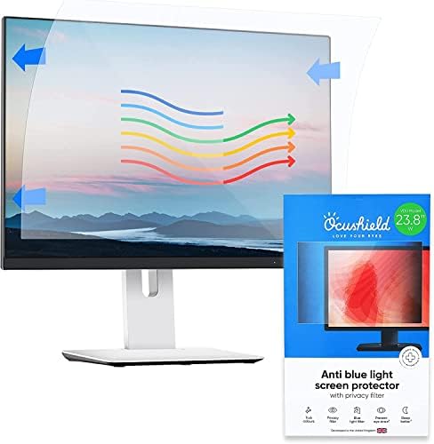 Ocushield 24 ”Premium Anti Blue Light Screen Protector para laptops e monitores de computadores - não privacidade - anti
