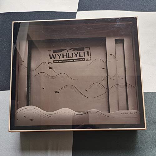 Wyhdych 7 Grande caixa de presente preto com tampa e preenchimento de papel ralado, presentes perfeitos para ele ou presente