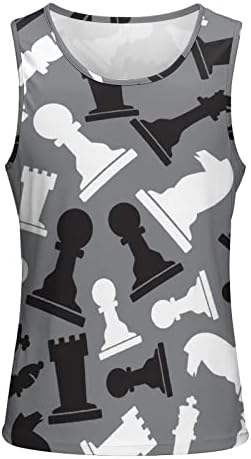 Jogo de xadrez peças de xadrez tanque de tanque masculino com camiseta de camiseta masculina camisetas de ginástica praia de ginástica