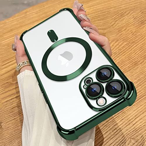 Illans Clear Case para iPhone 13 Pro Max Camera Lens Protetor Proteção Full Chopfrof Protection Anti -Scratch iPhone 13 Pro Max Case para homens - Green
