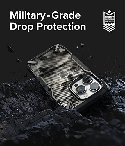 Ringke Fusion -X [Design Militar] Compatível com o iPhone 14 Pro Case 6,1 polegadas, camuflagem de costas duras