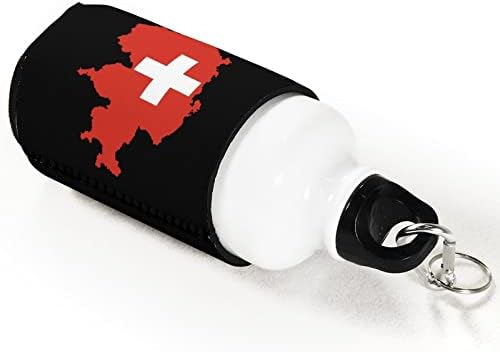 Mapa de bandeira da Suíça reutiliza mangas de xícara de café gelado isolado por um padrão fofo para bebidas frias quentes