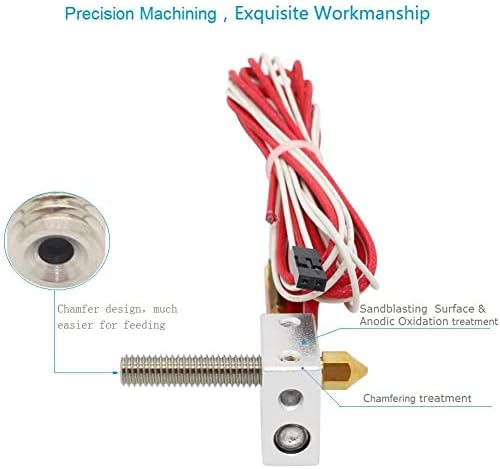 Csyanxing Substituição 3D Impressora Mk8 Acessórios para Kit Hotênd de Extrusora MinClada 1,75 a 0,4 mm Bloco de aquecimento