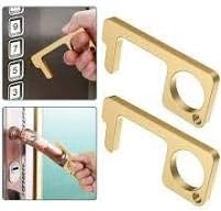 Seja limpo Touch Touch Free Door Abrder, Button Pusher, Pacotes de liga de zinco 2 disponíveis em ouro, preto ou 1 de ouro