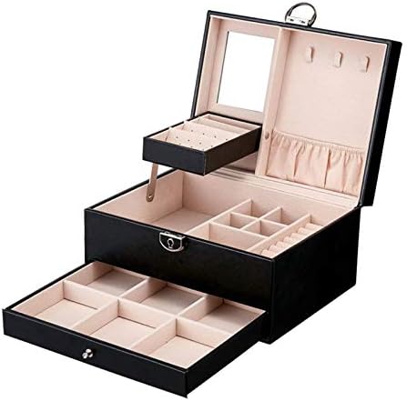 Caixas de jóias automáticas multifuncionais de caixas e organizadores da HNGM para mulheres novas jóias de couro exibir caixas