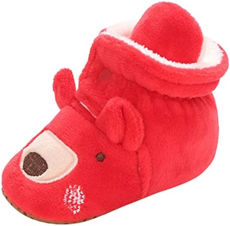 Natal Baby Cotton Boots Sapatos de algodão quente macio confortável infantil aquecendo aquecendo casa criança vestido sapatos