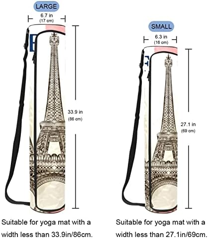 Bolsa de tapete de ioga ratgdn, França Eiffel Tower Exercício ioga transportadora de tape
