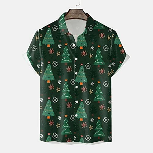 Camisas de Natal de Wybaxz para homens homens casuais manga curta outono inverno natal 3d camisetas impressas moda