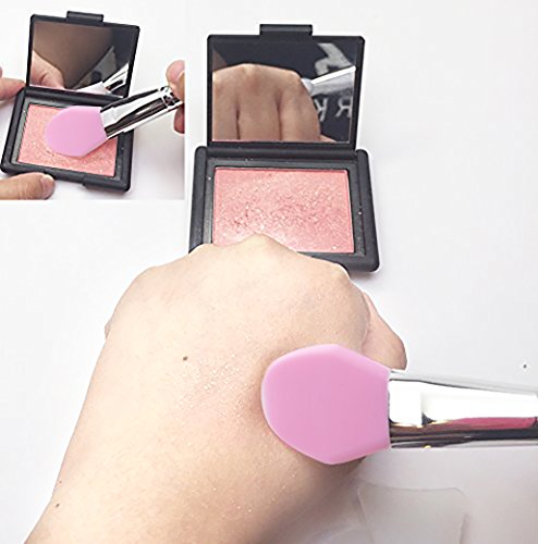 JJMG 8pcs Clear Silicone Makeup Brush Aplicador de aplicação de pincel de maquiagem perfeita para os olhos Lips BB CC Fundação Crepolista Blending Air Almofador Liquidificador de Cosméticos - Pink