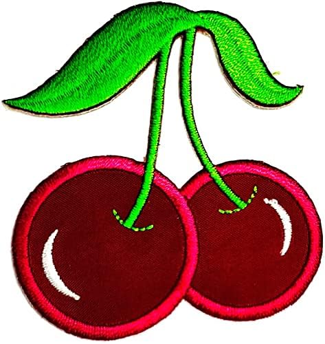 Kleenplus 3pcs. Pretty cereja desenho animado patches cereja sobremesas de frutas alimentos ferro em apliques de apliques
