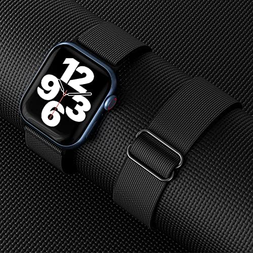 Oribox compatível com bandas de relógio Apple 41mm 40mm 38mm, pulseira de laca de nylon elástica ajustável para Iwatch Series Se 8 7 6 5 4 3 2 1 Para mulheres homens