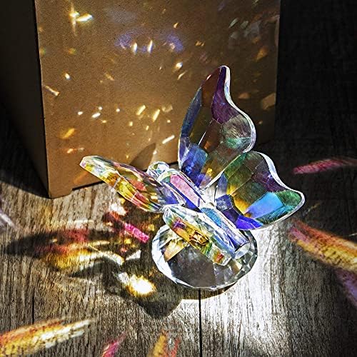 H&D Hyaline & Dora colorida Cristal Butterfly Collection Figuras Animais de vidro Decoração de mesa de papel