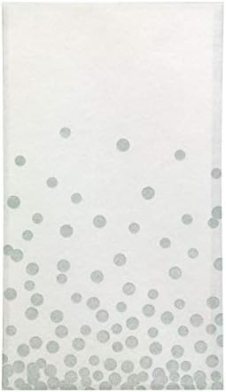 Guardanapos de convidados de papel confete | 16 1/2 x 15 | Prata | 18 pcs